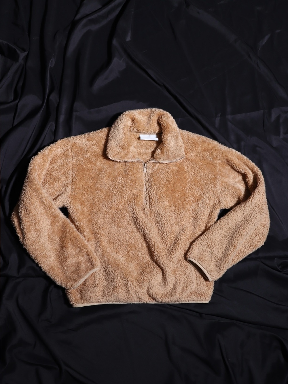 Aritzia Tan Fleece Quarter Zip Jacket